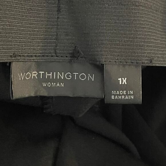 Worthington pants slacks trousers women's 1x like 14 16 black heavy knit - Picture 7 of 15